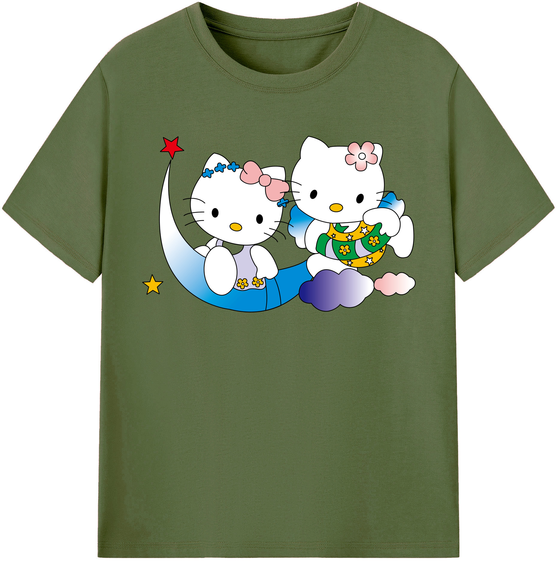 （画像用） Hello Kitty ハローキティ 綿100％半袖Tシャツ（フロントプリント）